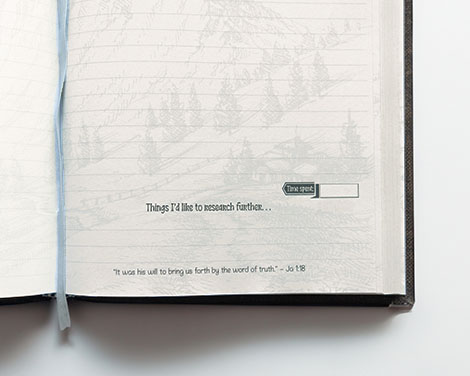 Note space in Daily Bible Reading Diary for recording insights and personal reflections