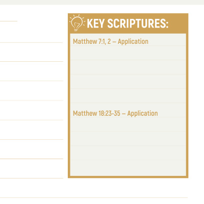 key scripture box in the notebook