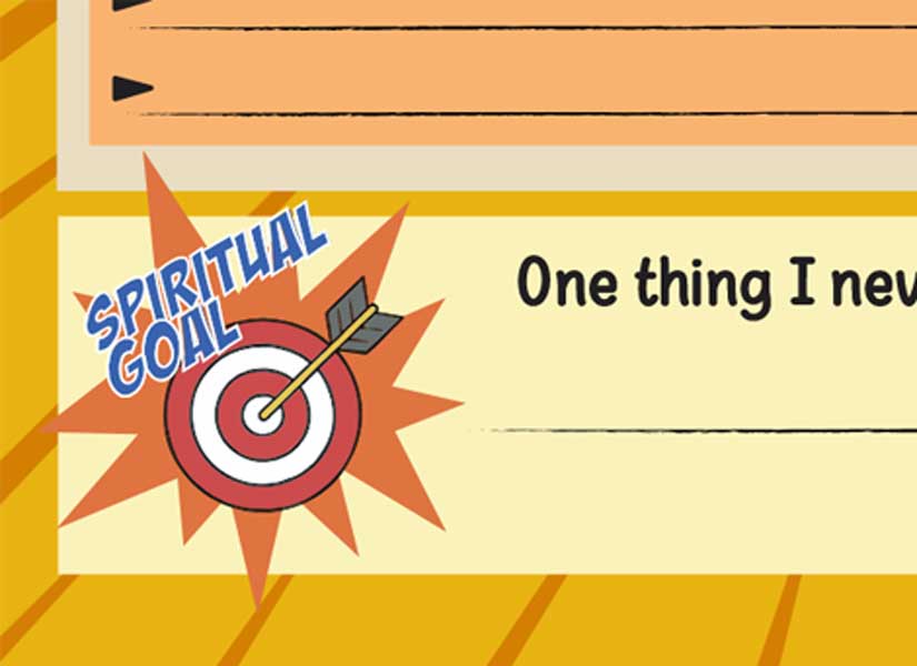 JW kids notebook section for spiritual goals