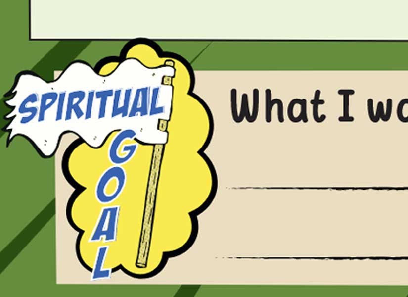 JW kids notebook section for spiritual goals