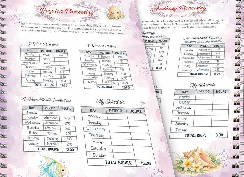 pioneer schedule planners