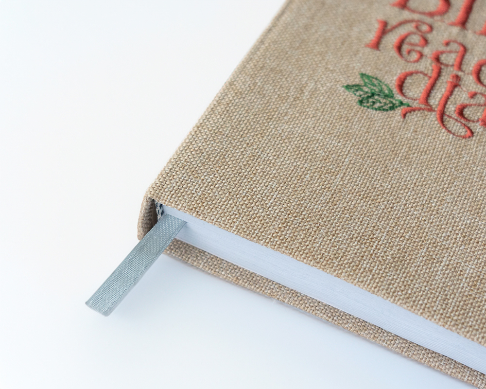 Velvet bookmark included in the Daily Bible Reading Diary used to keep your place in the book