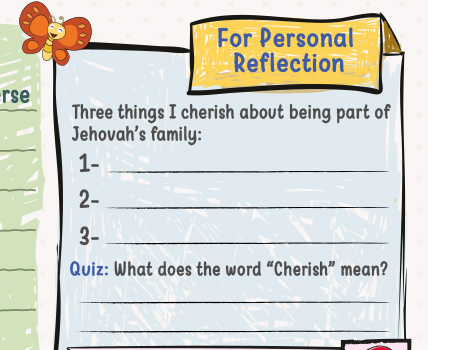 section for personal reflection