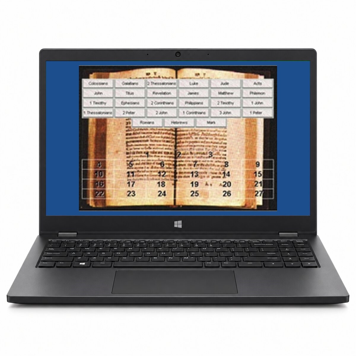 Another Bible Choozit puzzle on a Windows laptop