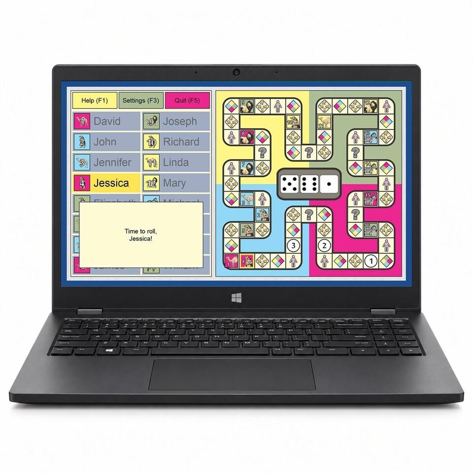 Open Your Hearts Wide Bible board game displayed on a Windows laptop