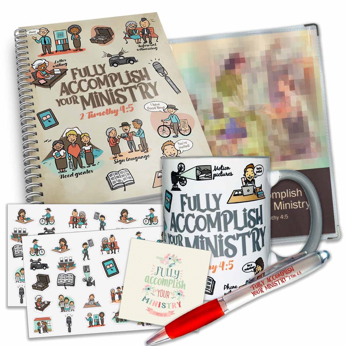 Spiritual Gift Bundle for Pioneers with mug, notebook, pen, and cover