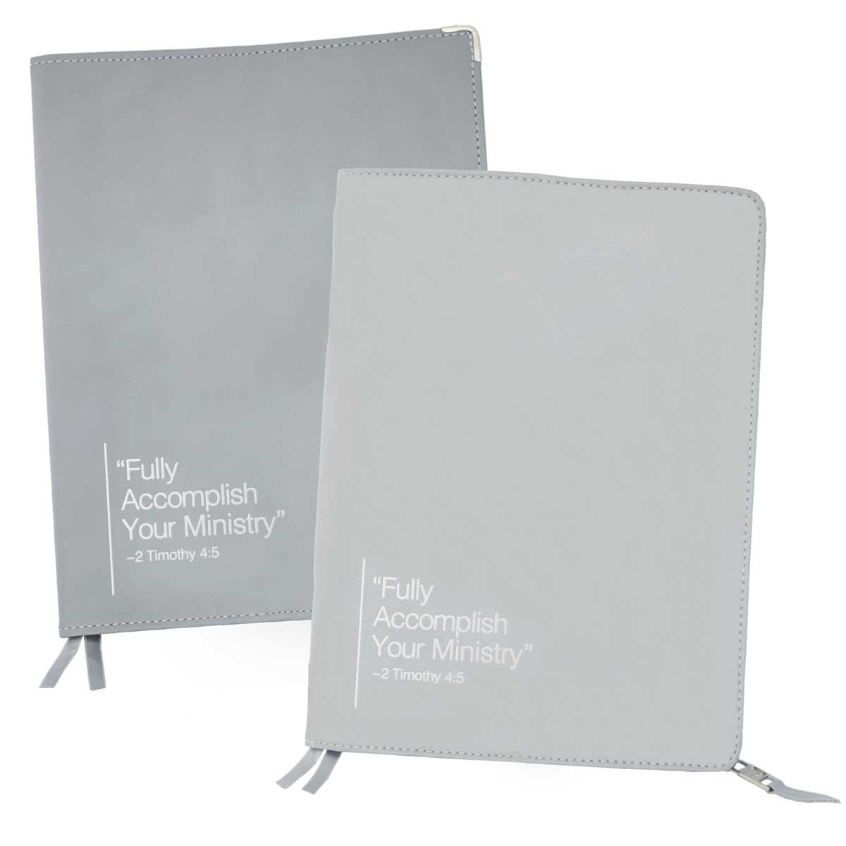 Fully Accomplish Your Ministry covers in zippered and slip-on styles