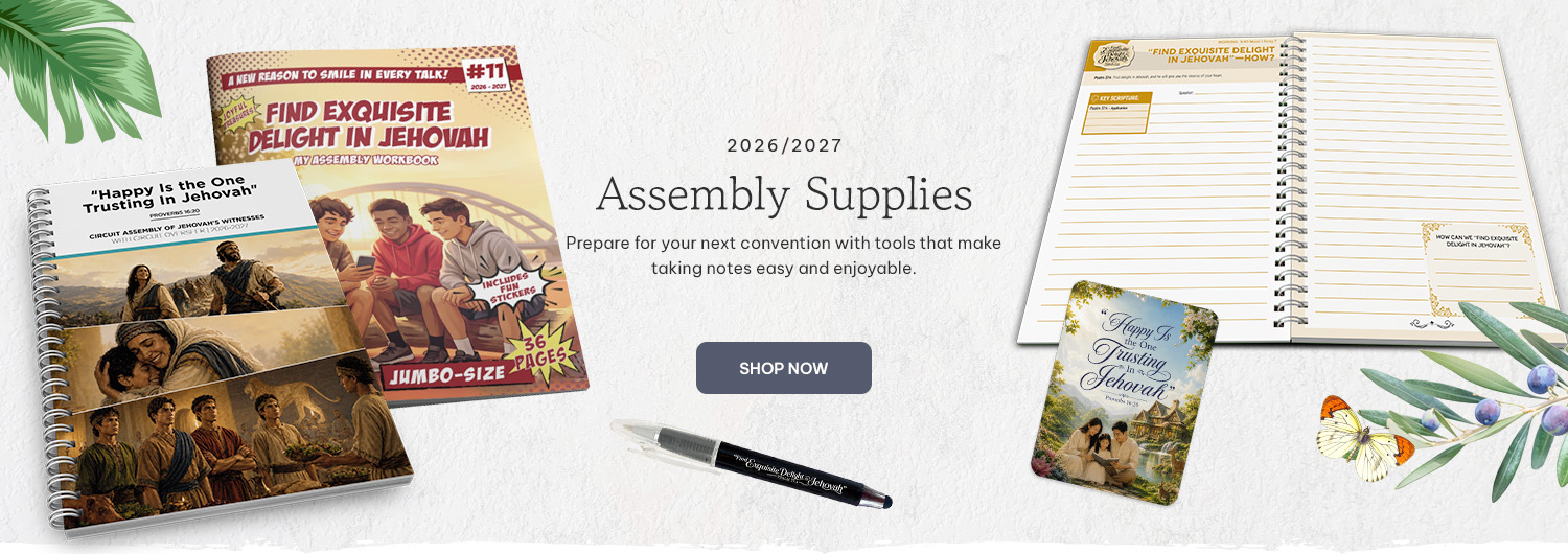 Assembly notebooks, pens, and magnets