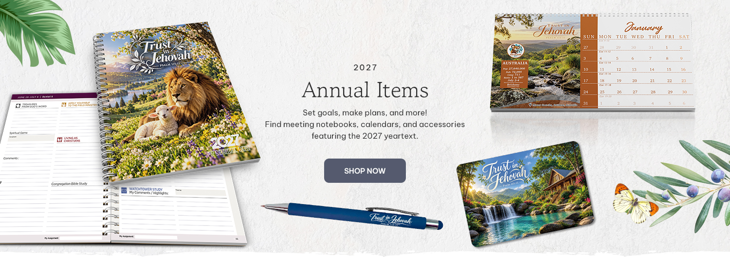 meeting notebook, calendar, and other annual items